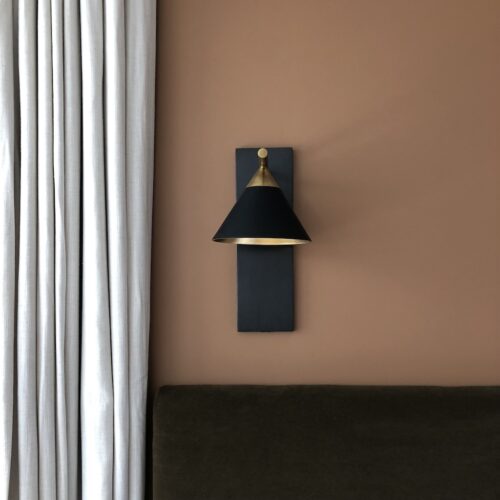 Aalto Burnt Sugar; Kelly Wearstler Cleo Sconces